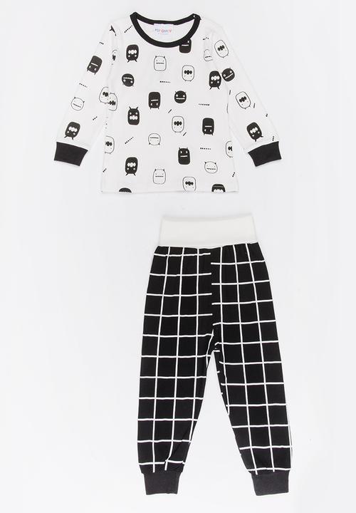 Pop Candy - Printed Pj Set - Black and White