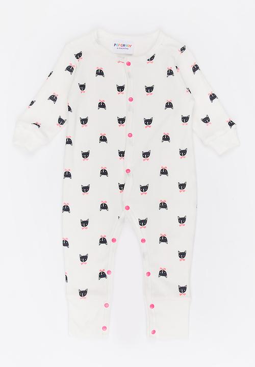 Pop Candy - Printed Sleepsuit White