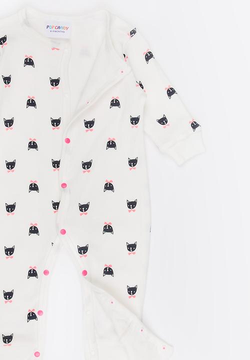 Pop Candy - Printed Sleepsuit White