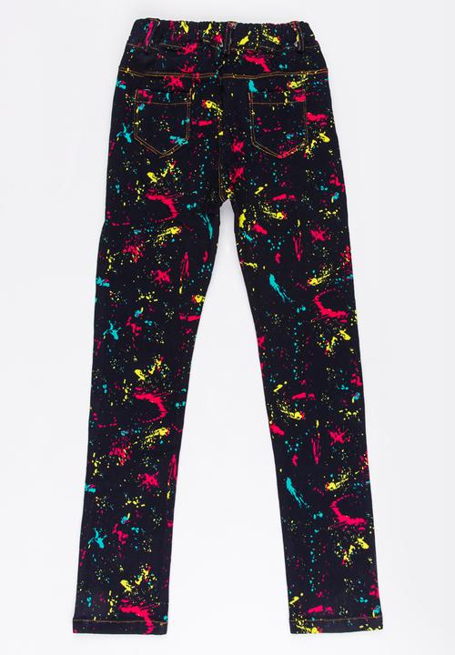 Pop Candy - Girls Printed Jeans Blue