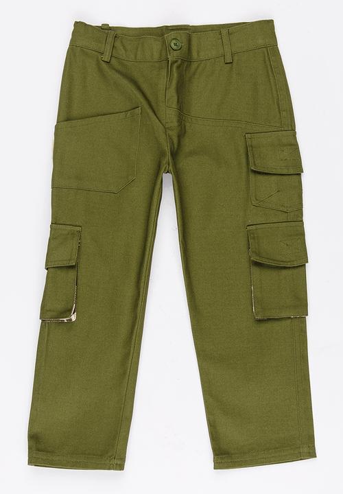 Pop Candy - Boys Chino Pants Khaki Green