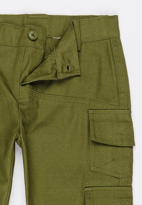 Pop Candy - Boys Chino Pants Khaki Green