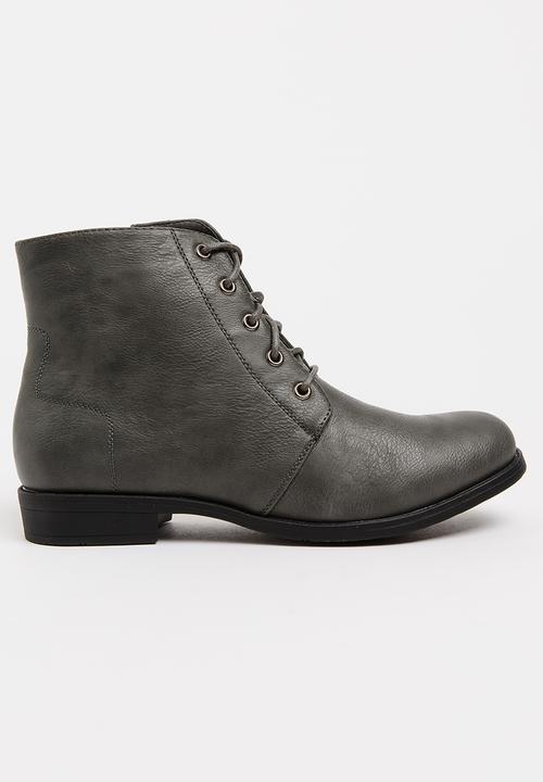 grey lace up ankle boots