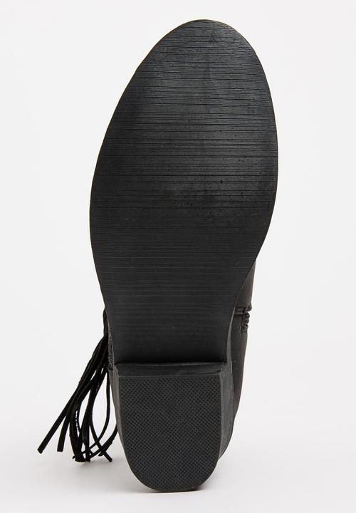 Awol - Girls Fringe Boot Black