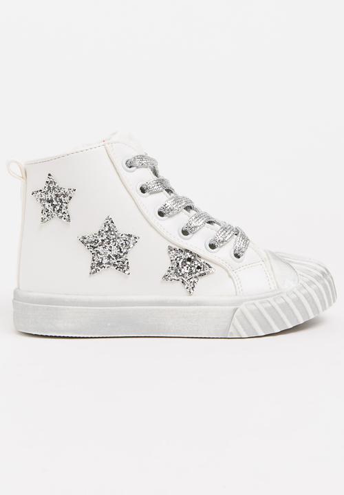 Pop Candy - Girls Star Embellished Sneaker White