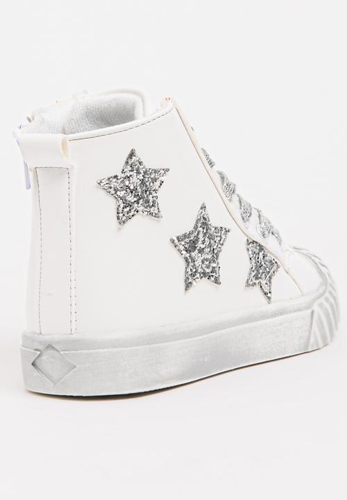 Pop Candy - Girls Star Embellished Sneaker White