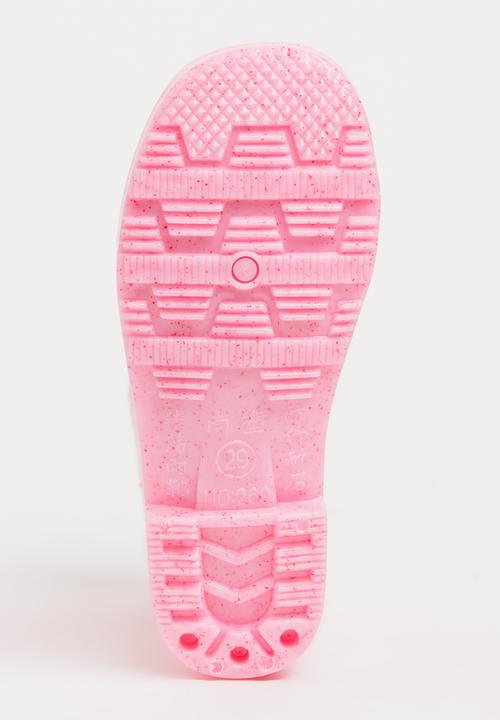 Pop Candy - Rain boot with fluffy trim - mid pink