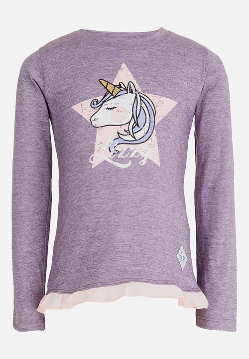 Lizzy - Samara Frill Hem Tee Mid Purple