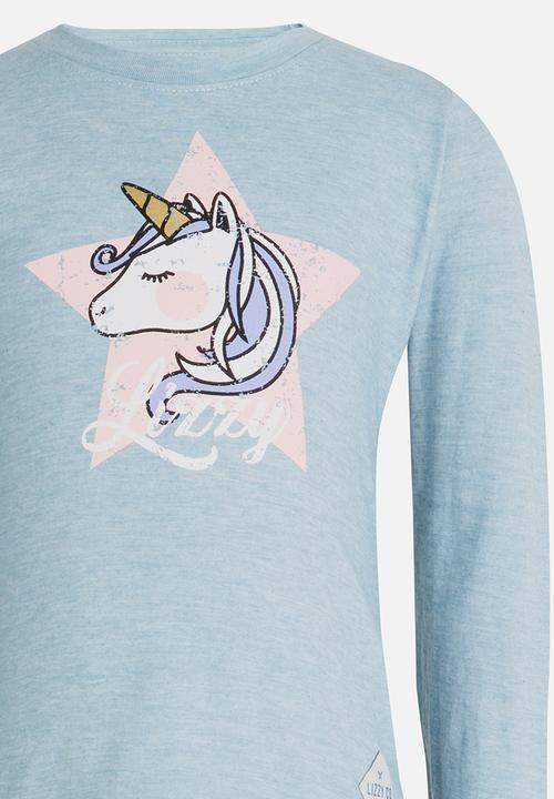 Lizzy - Samara Frill Hem Tee Pale Blue