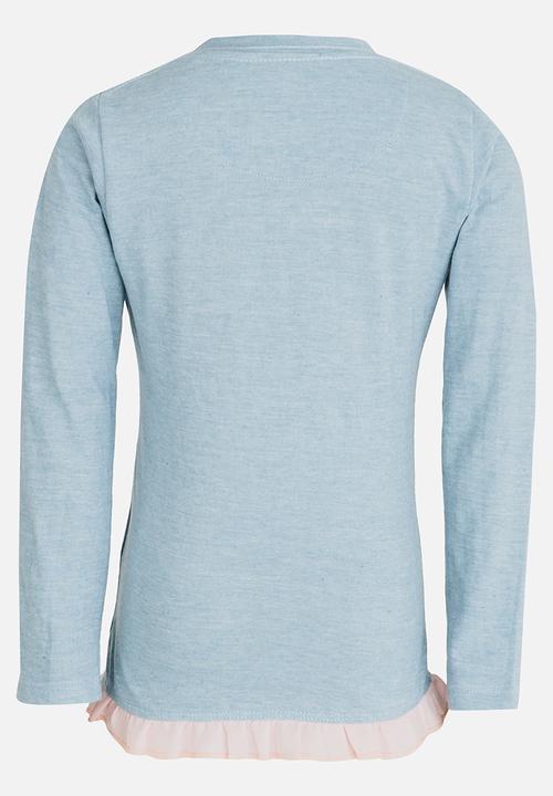 Lizzy - Samara Frill Hem Tee Pale Blue