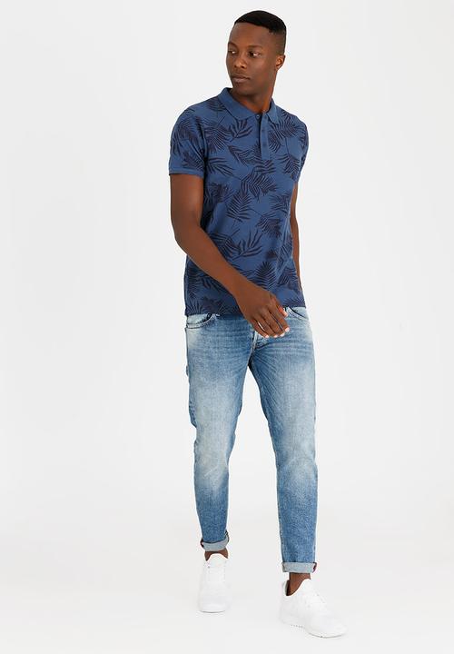 STYLE REPUBLIC - Tropic Print Golfer Blue