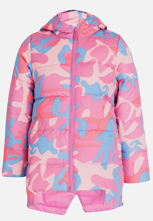 Pop Candy - Printed Puffer Jacket Mid Pink