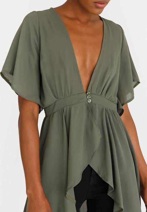 STYLE REPUBLIC - Hi Lo Blouse Khaki Green
