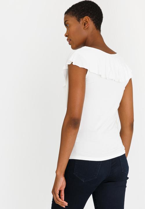 edit - Ruffle Top Off White