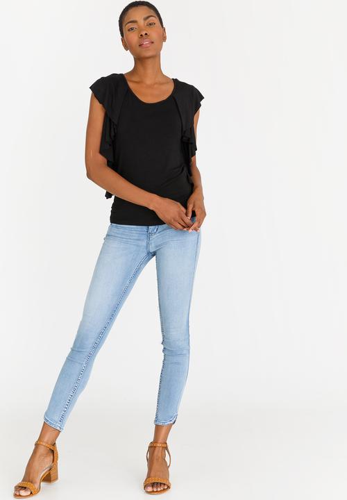 edit - Ruffle Top Black