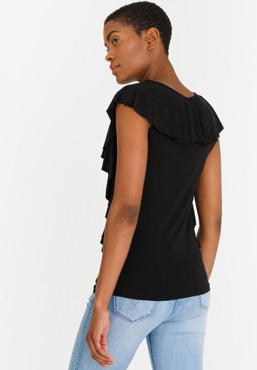 edit - Ruffle Top Black