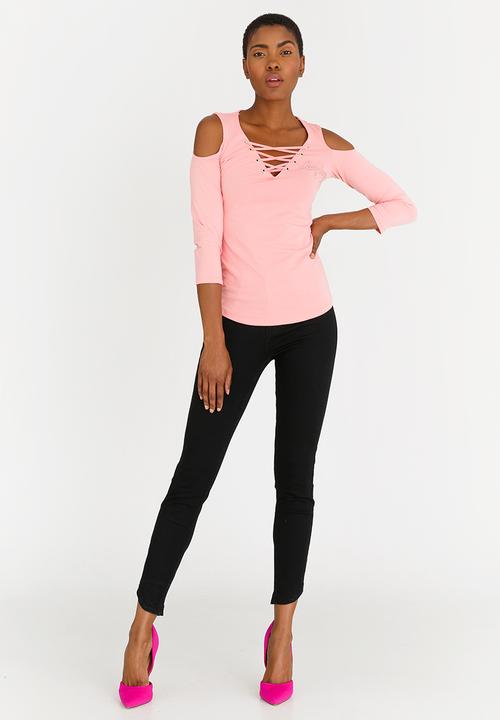 SISSY BOY - Cold Shoulder Top Mid Pink