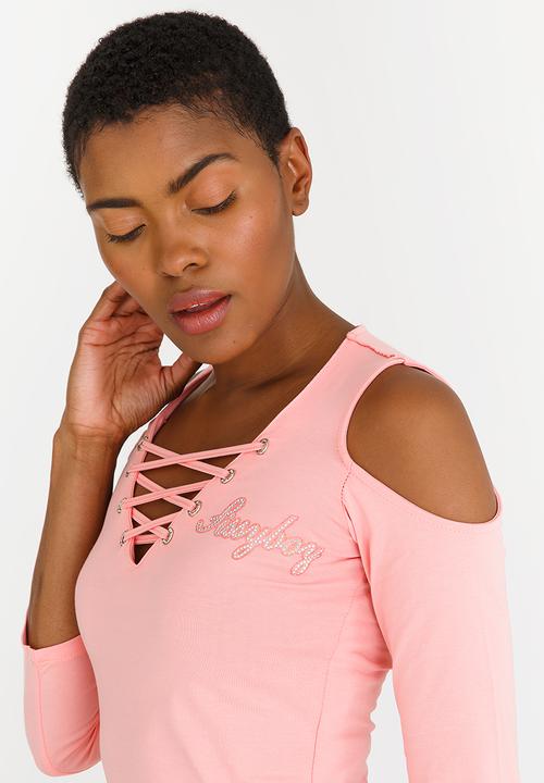 SISSY BOY - Cold Shoulder Top Mid Pink