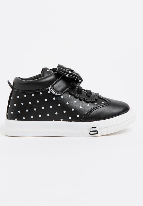 Pop Candy - Girls Polka Dot  Sneaker Black