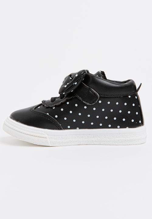 Pop Candy - Girls Polka Dot  Sneaker Black