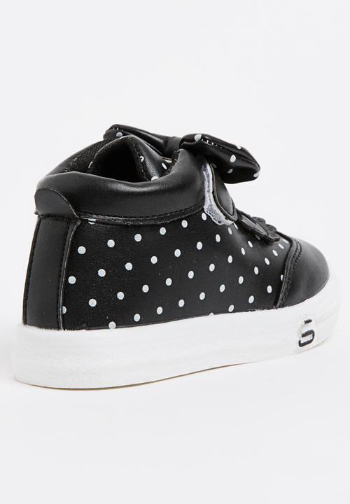 Pop Candy - Girls Polka Dot  Sneaker Black