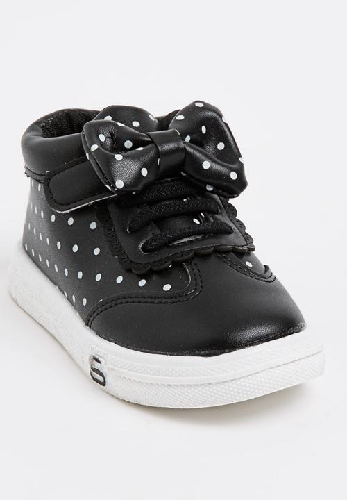 Pop Candy - Girls Polka Dot  Sneaker Black