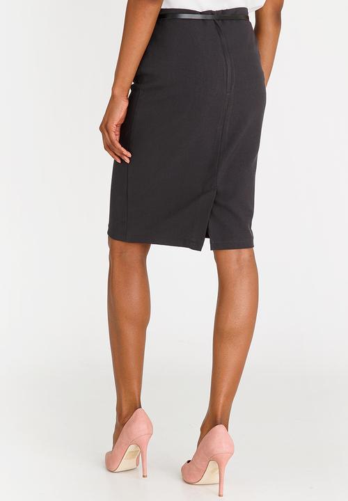 edit - Pencil Skirt with Belt Grey