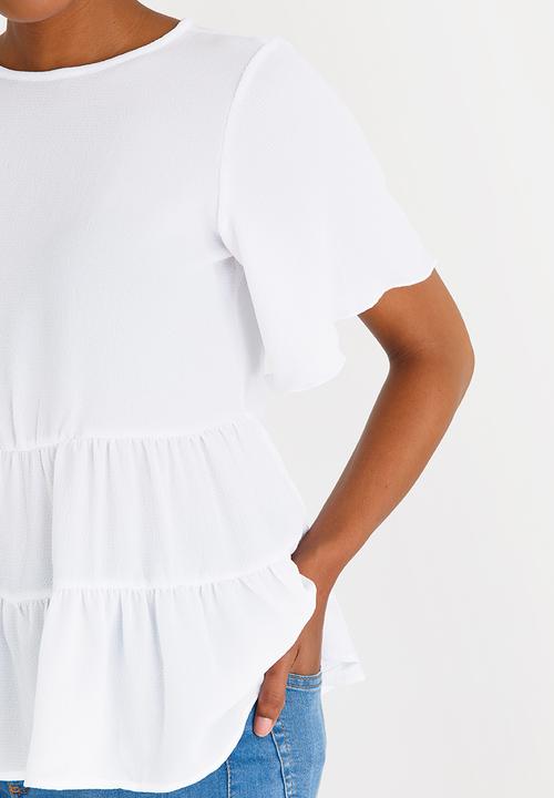 edit - Tiered Frilly Blouse White