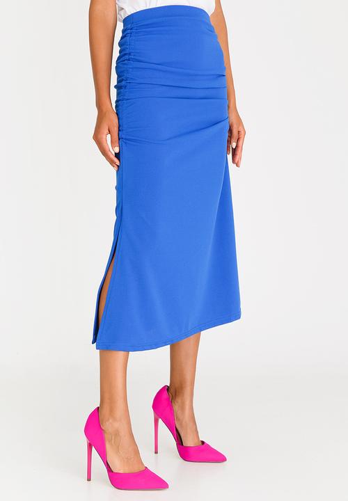 STYLE REPUBLIC - Ruched Detail Skirt Cobalt