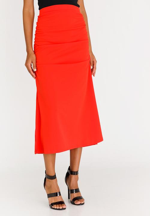 STYLE REPUBLIC - Ruched Detail Skirt Red