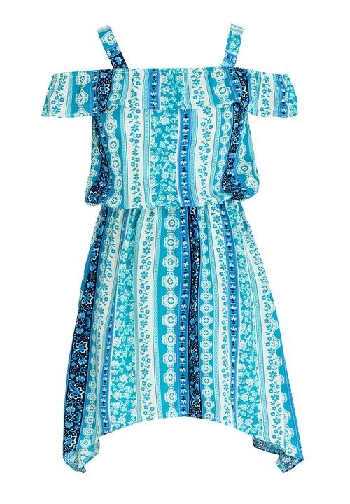 Rebel Republic - Woven Bardot Dress Multi-colour