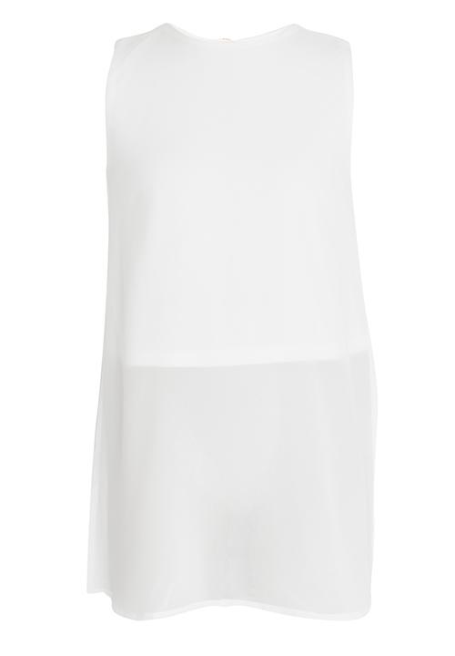 Rebel Republic - Longer Length Chiffon Layer Top White