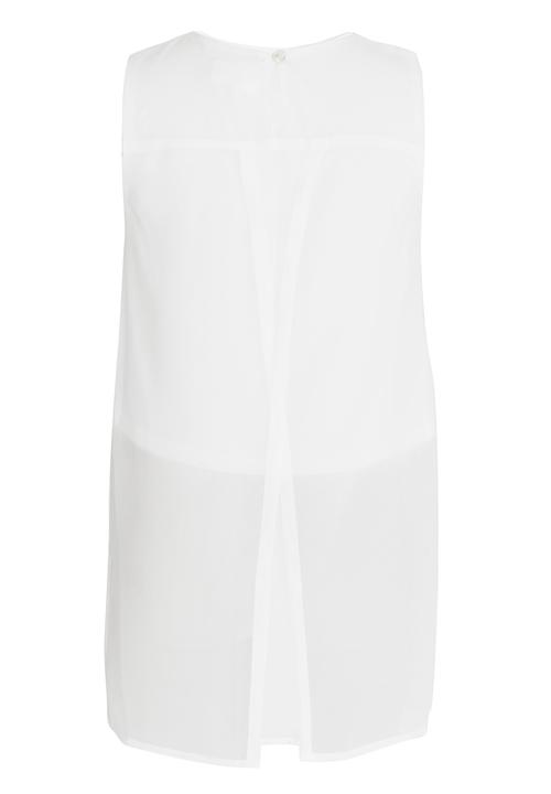 Rebel Republic - Longer Length Chiffon Layer Top White