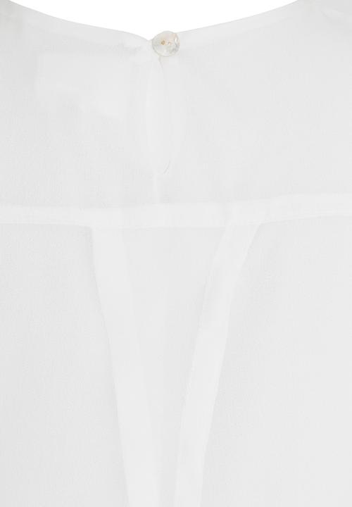 Rebel Republic - Longer Length Chiffon Layer Top White
