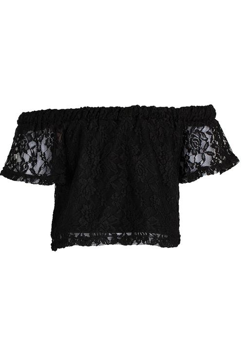 Rebel Republic - Off The Shoulder Top With Back Detail Black