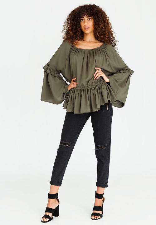 STYLE REPUBLIC - Volume Blouse Khaki Green