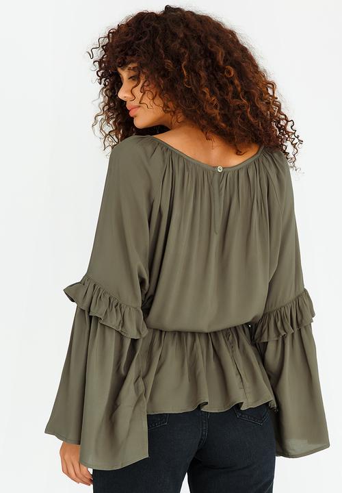 STYLE REPUBLIC - Volume Blouse Khaki Green
