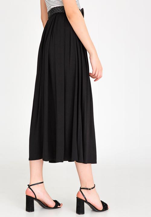 edit - Belted Maxi Skirt Black