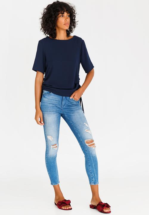 c(inch) - Drawcord Detail Blouse Navy