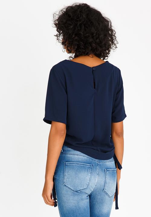 c(inch) - Drawcord Detail Blouse Navy