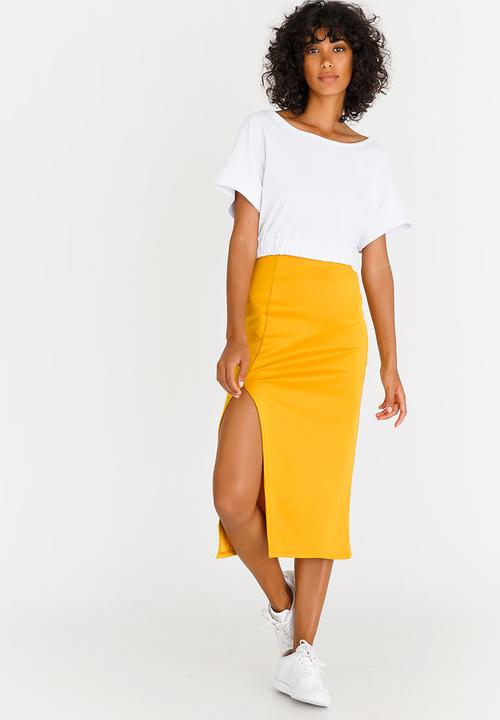 c(inch) - Cropped T-shirt White