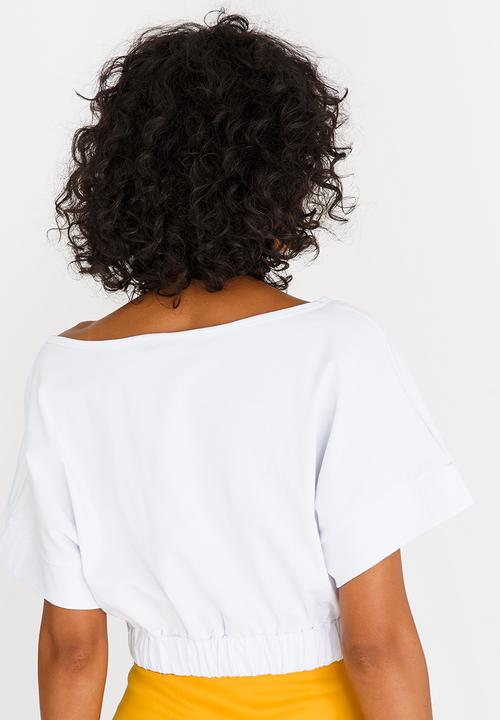 c(inch) - Cropped T-shirt White