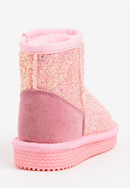 Pop Candy - Girls Metallic Boot Mid Pink