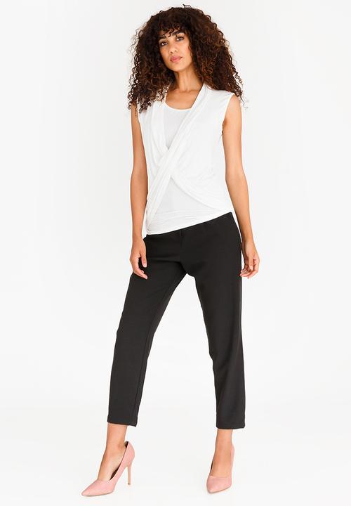 edit - Drape Twofer Top Off White