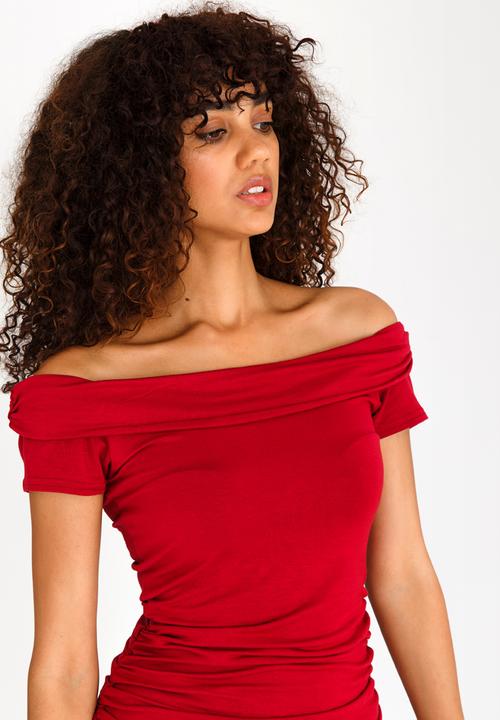 edit - Bardot T-shirt Dark Red