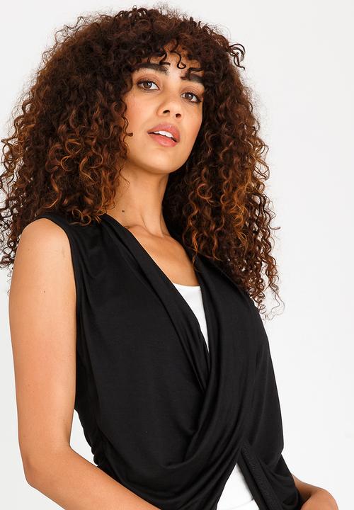 edit - Drape Twofer Top Black