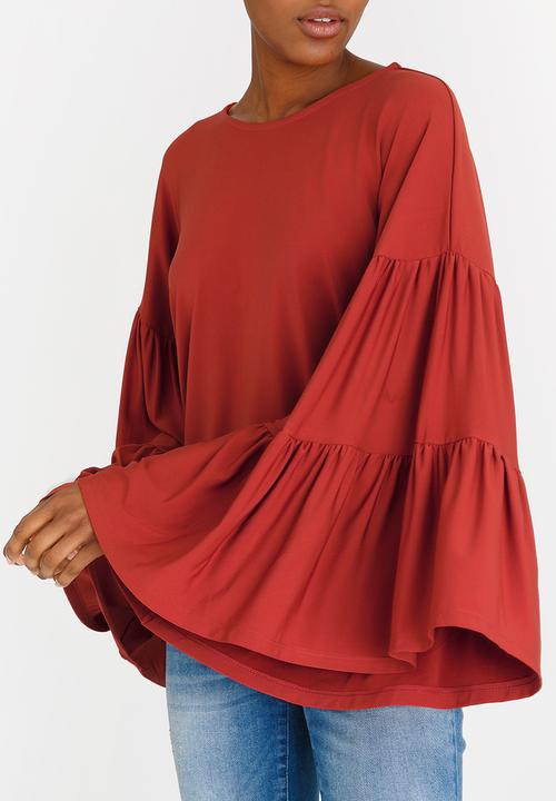 STYLE REPUBLIC - Bell Sleeve Top Rust