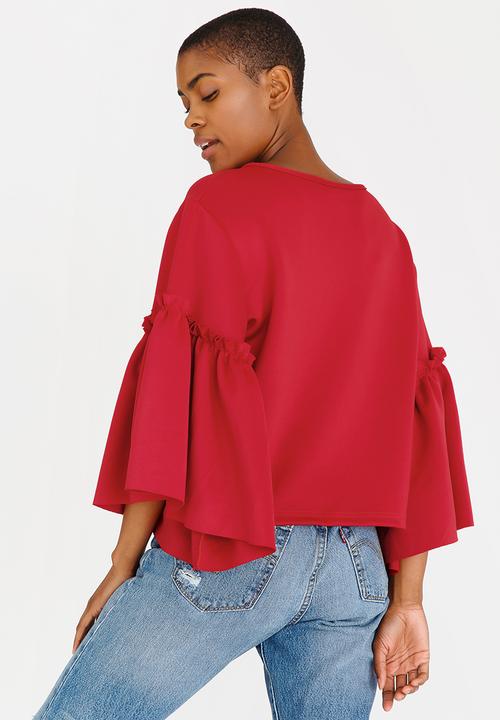 STYLE REPUBLIC - Volume Sleeve T-shirt Red