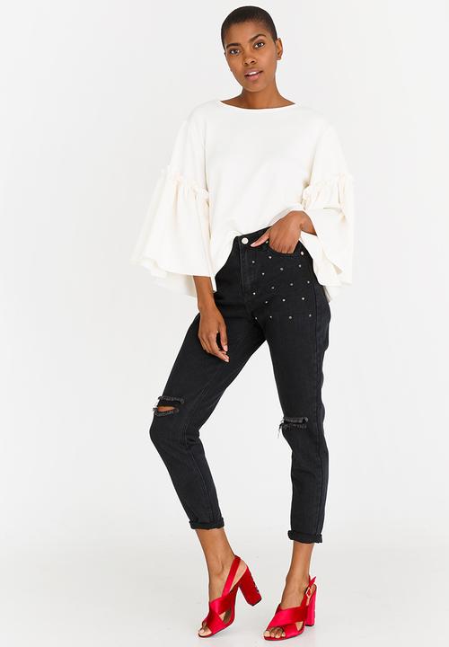 STYLE REPUBLIC - Volume Sleeve T-shirt Off White