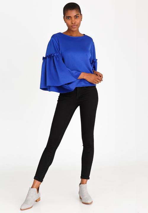 STYLE REPUBLIC - Volume Sleeve T-shirt Cobalt